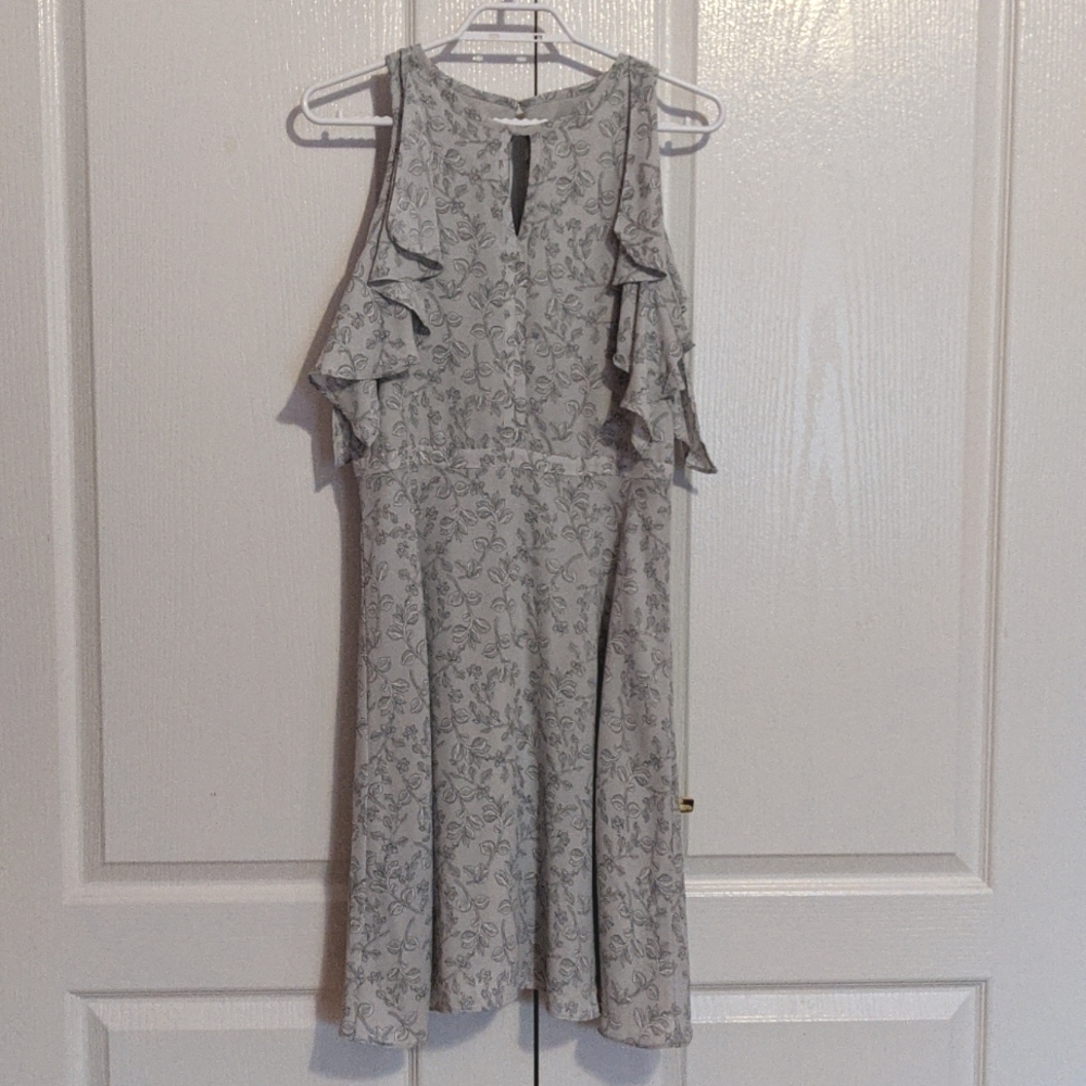 Banana Republic Cold Shoulder Floral Chiffon Dress